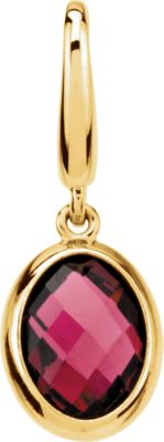 Genuine Rhodolite Garnet Charm
