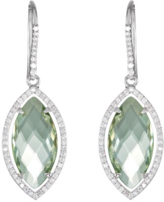 Halo-Style Marquise Shaped Dangle Earrings