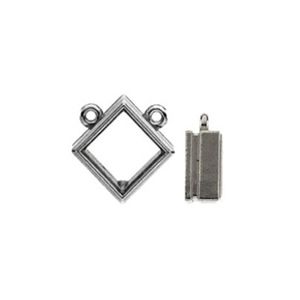 Princess/Square Bezel Pendant Necklace Center