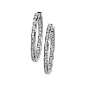 Hinged Diamond Inside/Outside Hoop Earrings