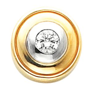 Two-Tone  Bezel-Set Solitaire Earring Mounting
