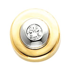 Two Tone Bezel-Set Solitaire Earring Mounting