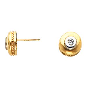 Two-Tone Bezel-Set Solitaire Earring Mounting
