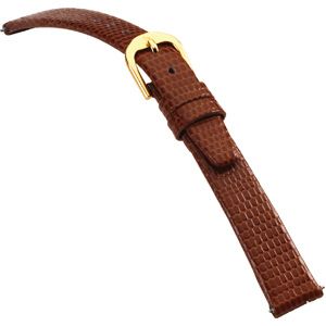 10mm Ladies Regular Flat Lizard-Grain Tan Watch Strap