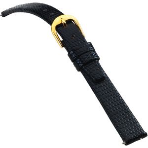 10mm Ladies Regular Flat Lizard-Grain Navy Blue Watch Strap