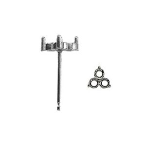 3-Stone Button Earring Mounting