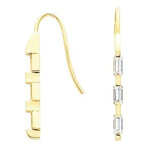 3 Stone Linear & Curvilinear Drop Earring Mounting