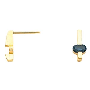 Bar Earring  Mounting for Oval Center