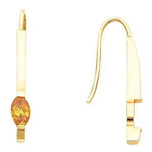  Bar Earring Mounting for Oval Center