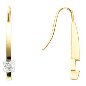Solitare Earring Mounting for Square/Princess Center