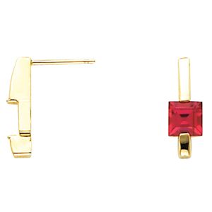 Earring Mounting for Square/Princess Center