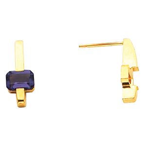 Earring Mounting for Emerald/Octagon Center