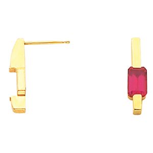 Earring Mounting for Emerald/Octagon Center