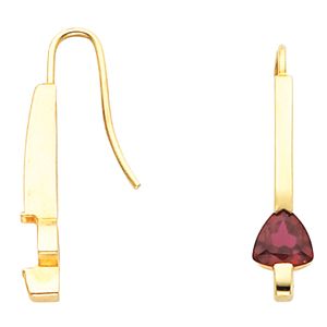 Bar Earring Mounting for Trillion/Triangle Center