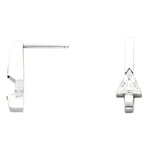 Bar Earring Mounting for Trillion/Triangle Center