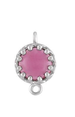 Round Cabochon Link Component with Rings