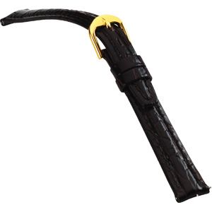 10mm Ladies Regular Crocodile-Grain Semi-Padded Brown Watch Strap