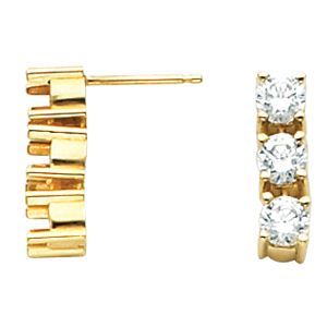 3 Stone Articulated Earring Mounting