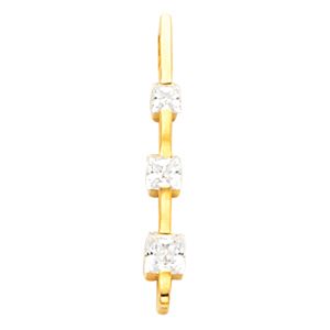 3 Stone Princess Pendant Slide Mounting