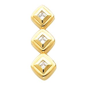 3 Stone Princess Earring Mounting