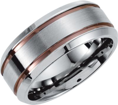 Stainless Steel Grooved Band with Chocolate Immerse Plating