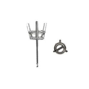 3-Prong Round Stud Earring Mounting