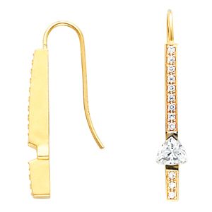 Bar Earring Mounting for Trillion/Triangle Center