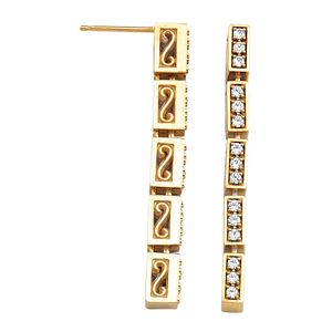 5 Link Articulated Scroll Linear & Curvilinear Drop Earring Mounting