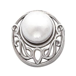 Button Earring Mounting for Pearl  Center