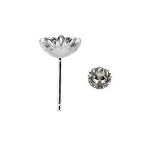 Scroll Earring with Post for Pearl
