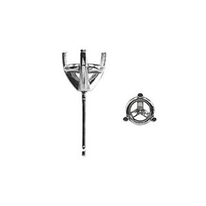 3-Prong Round Stud Earring Mounting