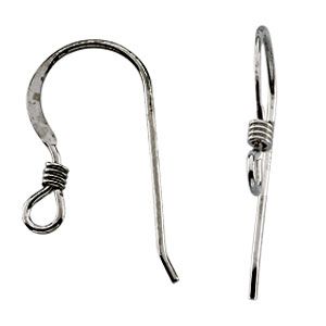 Sterling Silver French Ear Wire with Coil & Ring
