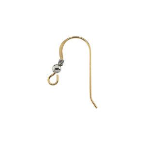 Two Tone French Ear Wire with Coil and Bead