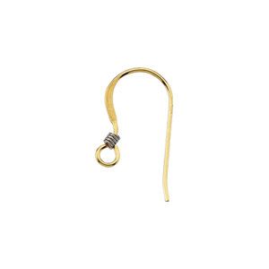 Two Tone French Ear Wire with Coil and Ring