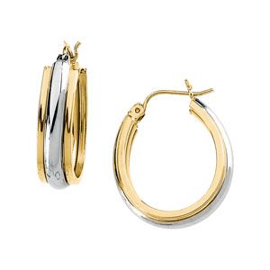 Two Tone Hoop Earring