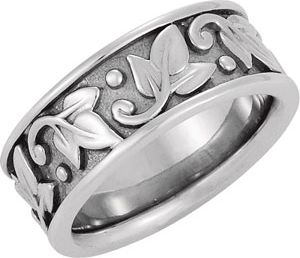 8mm Leaf Design Band