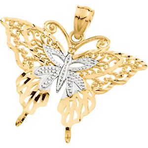 Two Tone Butterfly Pendant