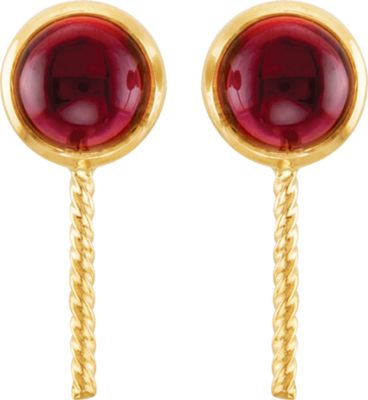 Genuine Rhodolite Garnet Semi-mount Earrings