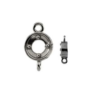 Bright-Cut Round Bezel Link Component with Rings