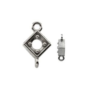 Bright-Cut Diamond-Shape Link with Rings