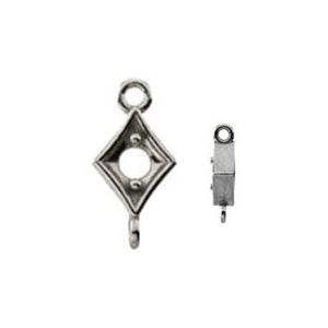 Bright-Cut Kite-Shape Link with Rings