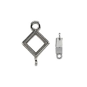 Square Bezel Link Component with Rings