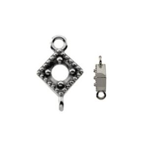 Milgrain Diamond-Shape Link with Rings