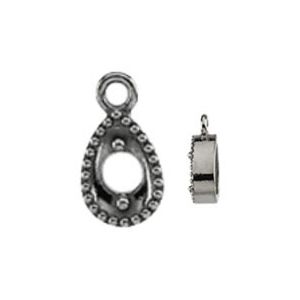 Milgrain Pear Shape Dangle for Round Stone