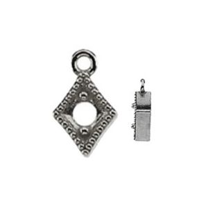 Milgrain Kite Shape Dangle for Round Stone