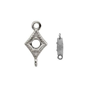 Milgrain Kite-Shape Link with Rings