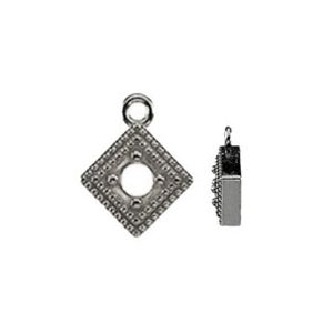 Double Milgrain Diamond Shape Dangle for Round Stone
