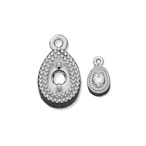 Double Milgrain Pear Shape Dangle for Round Stone