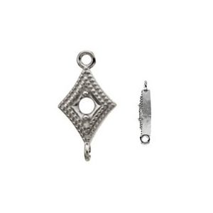 Double Milgrain Kite-Shape Intermediate Link with Rings
