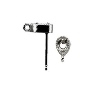 Milgrain Pear Earring Top with Ring